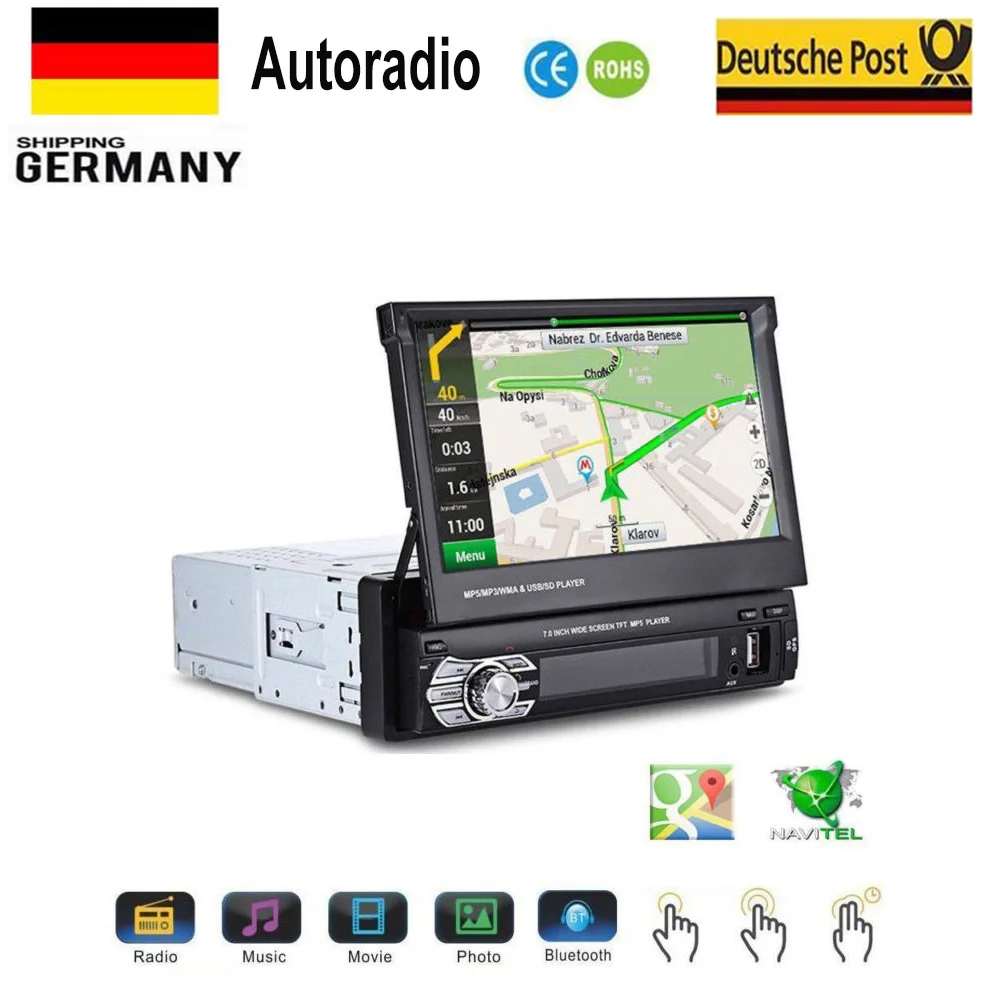 7 дюймовый автомобильный Радио плеер Телескопический большой экран GPS Bluetooth