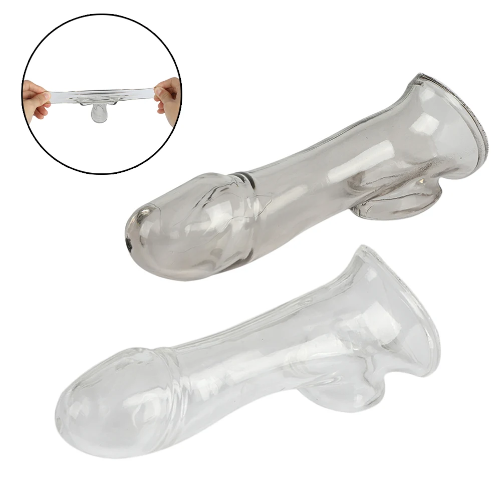 Silicone Male Enlargement Penis Reusable Condoms Penis Extender Sleeve Delay Ejaculation for Men Sex Toys font