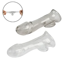 Silicone Male Enlargement Penis Reusable Condoms Penis Extender Sleeve Delay Ejaculation for Men Sex Toys Dildo Penis Enlarger