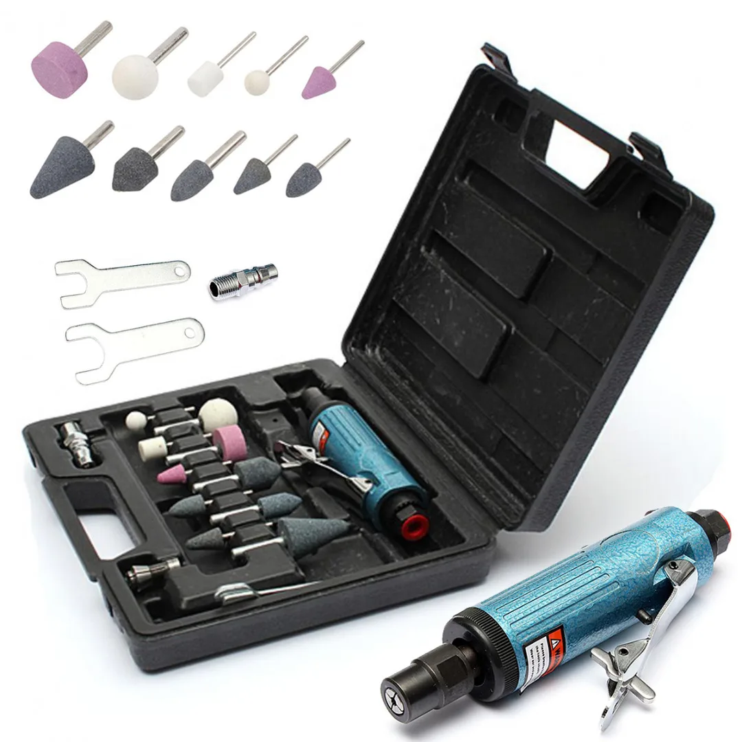 

Mayitr 14pcs/set 23000RPM Air Micro Die Grinder Kit Mini Pencil Polishing Rotary Cutting Tool for Grinding Cutting Carving