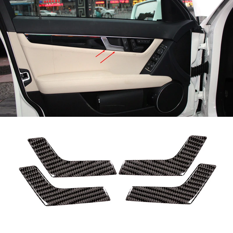 Для Mercedes Benz C Class W204 2005 2006 2007 2010 2011 2012 4 шт. карбоновое волокно Автомобильная