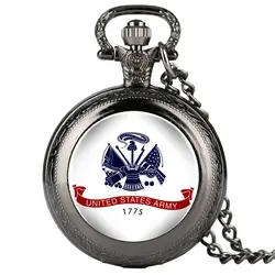 RIR США Военная Униформа армии США тема Бронзовый Золотой Круглый кварцевые карманные часы для мужчин женщин Военная