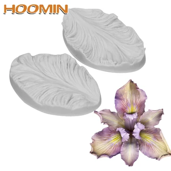 

HOOMIN 3D Iris Flower Petals Embossed Silicone Mold Fondant Cake DIY Decorating Tool Chocolate Cookie Candy Mold Baking Tool
