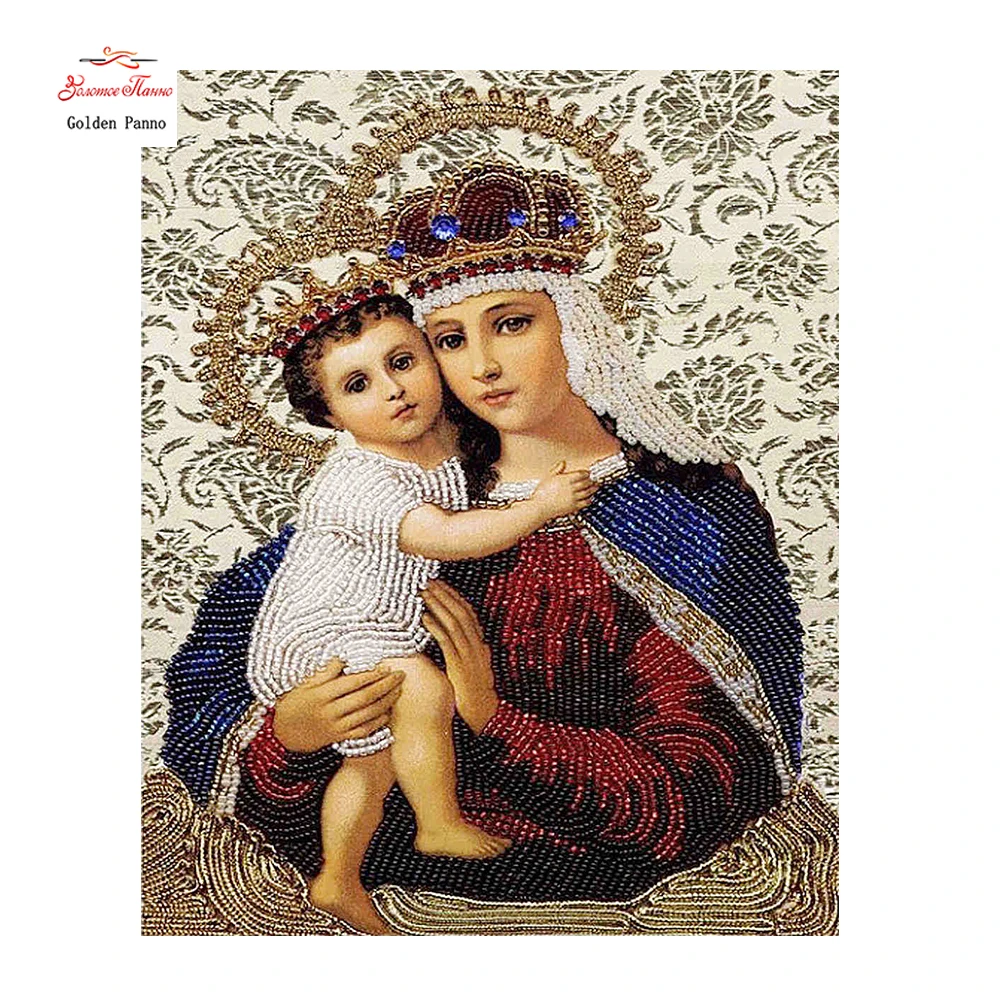 

New DIY Diamond Painting Cross Stitch Religion Resin Full Square Diamond Embroidery Virgin Mary Jesus Icon School Decor Painting