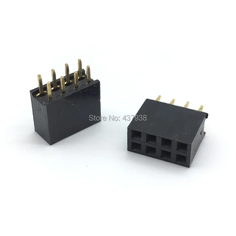thumbnail interactive-video image 1 of 10-Pack 2.54mm 2x4 Pin (8 Pin) Straight Male Shrouded PCB Box Header IDC Sockets 1 of 9