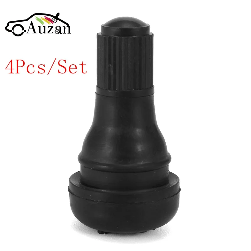 

4pcs Auto TR412 Tire Valve Stems Short Black Rubber Tyre Tubeless Snap-in Vavle Wheels Tires Parts