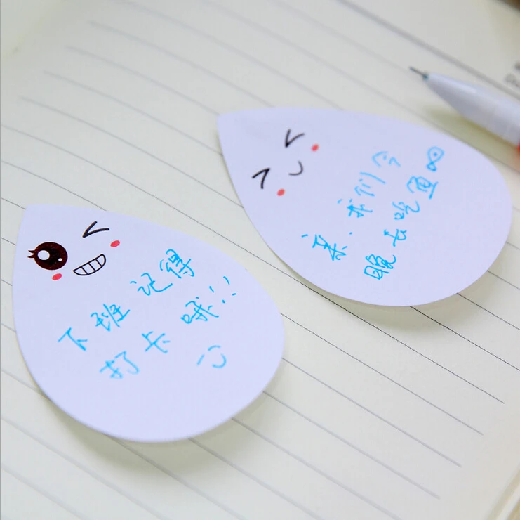 Эллен Брук 1 штука Kawaii милые капли воды Липкие заметки креативный канцелярский