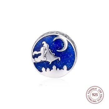 

100% 925 Sterling Silver Magic Carpet Ride Charms Fits DIY Original Bracelet Argent Beads for Jewelry Making perles