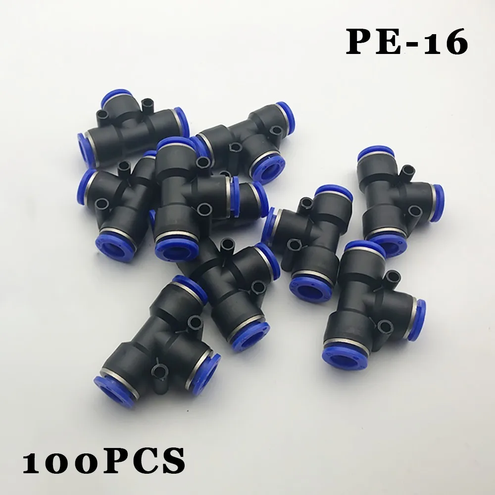 

Free shipping 100pcs/lot Pneumatic pipe joint rapid fast connection-peg T T PE - 16 16 mm diameter tube.