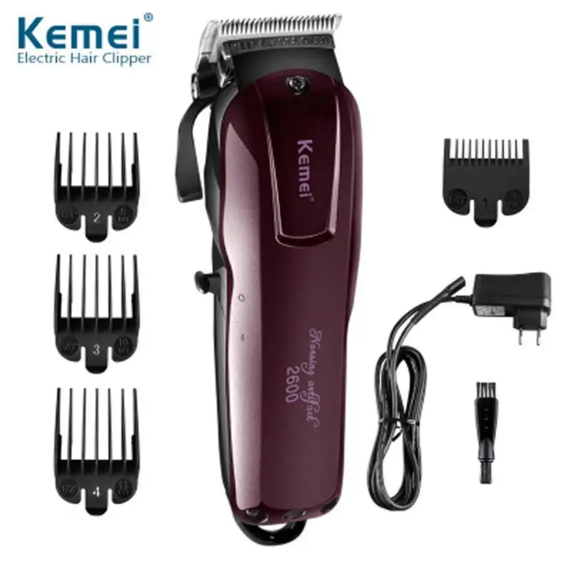 

Kemei KM-2600 Steel Head Hair Clipper Trimmer Rechargeable Hair Cutting Machine Professional Haircut Beard Trimmer