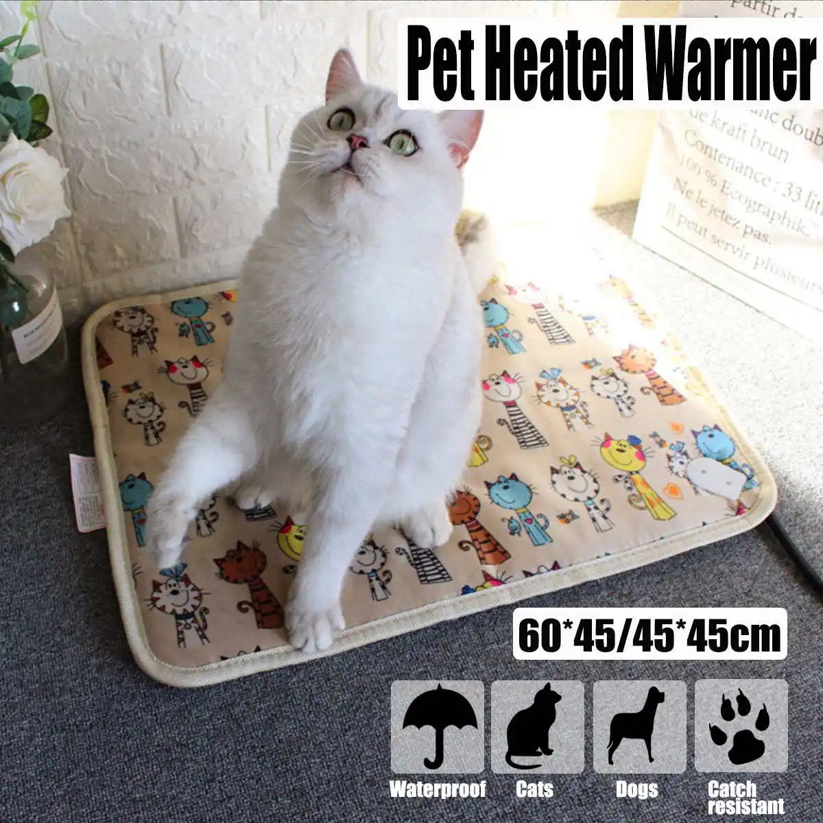 Waterproof Cat Dog Heater 220V 20/25W Pet Heated Warmer Pad Anti