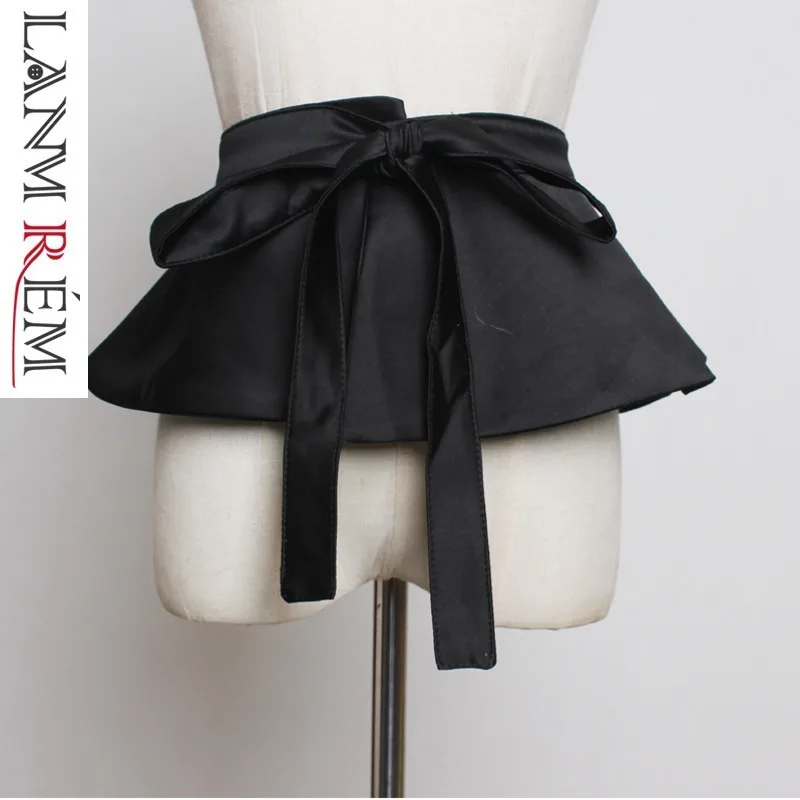 

LANMREM 2019 New Fashion Skirt-style Girdle Fake Two-piece Black Belt Women Bandage All-match Female's Cloth Accessories YG41801