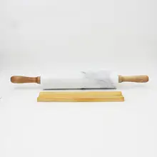 Большой Роскошный натуральный мраморный камень Скалка с деревянными ручками