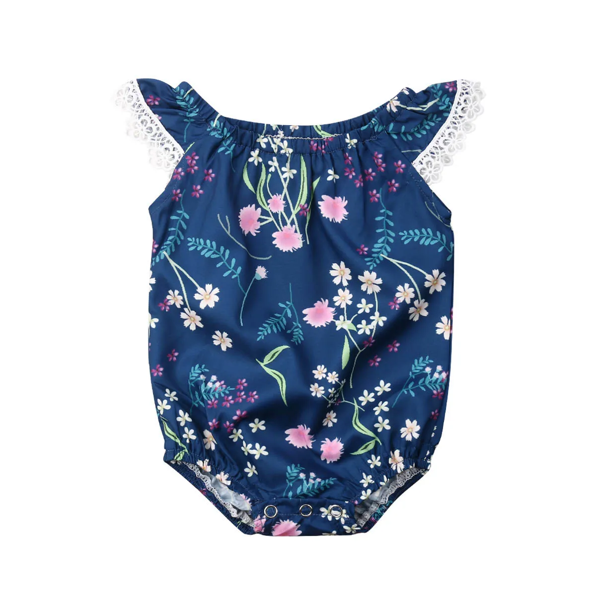 Летняя одежда для новорожденных девочек кружевной Цветочный комбинезон, боди, наряды, Sunsuit, повседневная одежда
