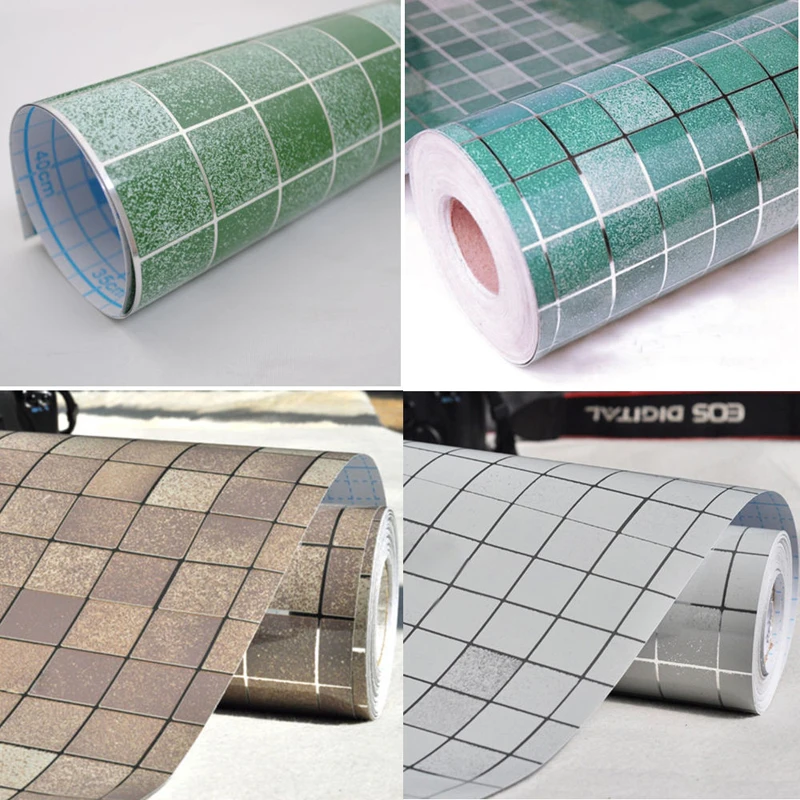 

Waterproof Self-adhesive Mosaic Wall Paper Tile Sticker Contact Paper Bathroom