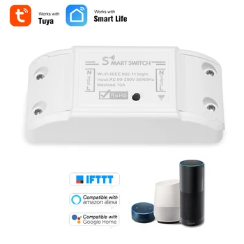 

Wifi Smart Switch RF 433MHz For Alexa Google Home Timer 10A/2200W Remote Switch APP Remote Control Smart Home Automation Module