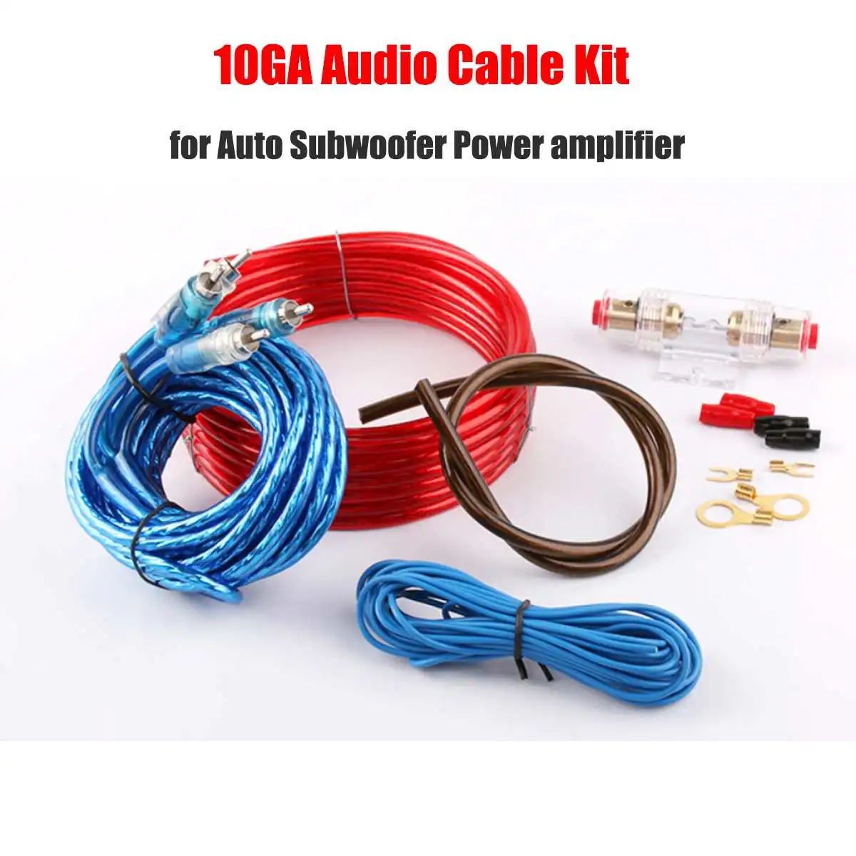 10GA Car Audio Cable Kit For Auto Amplifier/Subwoofer Wiring Power