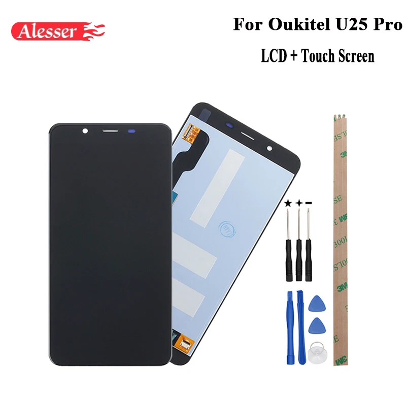 

Alesser For Oukitel U25 Pro LCD Display and Touch Screen Assembly Repair Parts With Tools And Adhesive For Oukitel U25 Pro Phone
