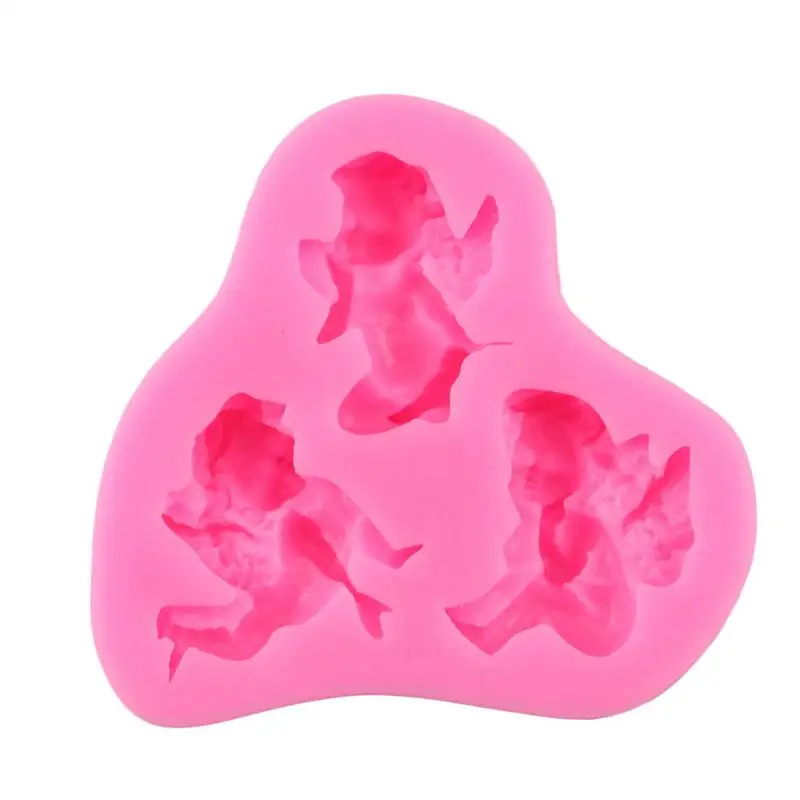 

3 Little Angel Shape Environmentally Friendly Silicone Mould Fondant Cake Chocolate Decoration Mould DIY Mould Fast Delivery