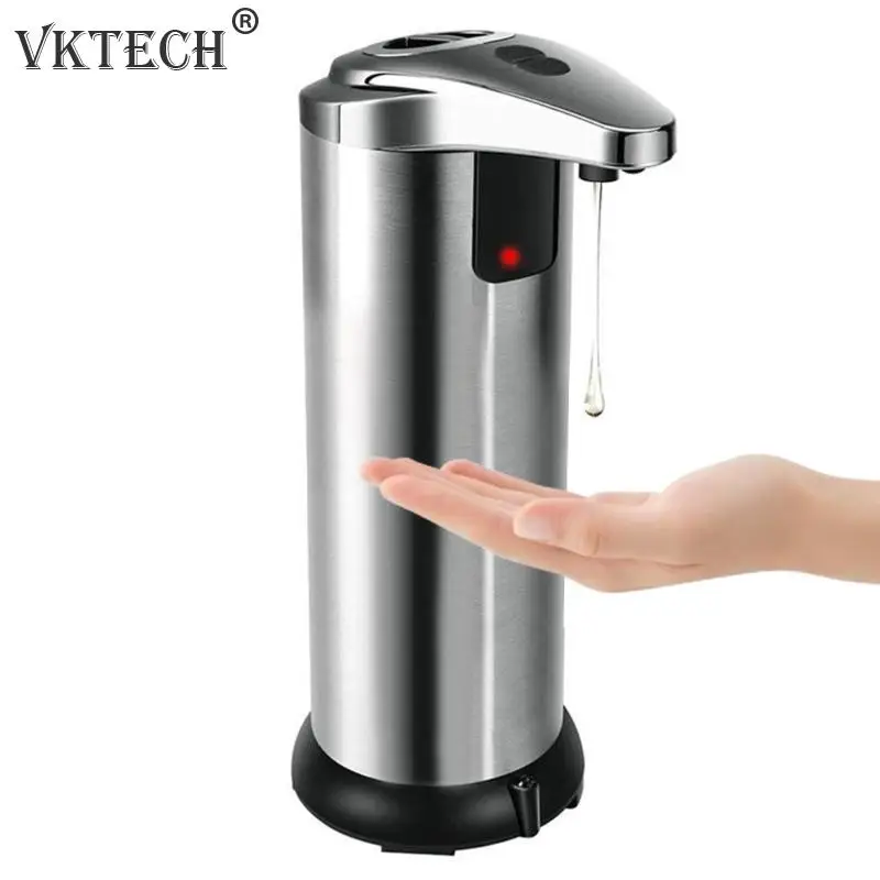 

250ml Automatic Soap Dispenser Smart Sensor Bathroom Kitchen Liquid Bottle Container Stainless Steel Liquid Soap Dispenser