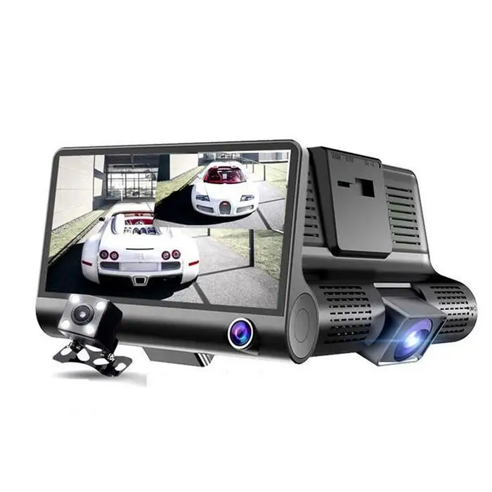 ABS Dash DVR Автомобильный видеорегистратор с 3 линзами для вождения 800x480 пикселей 2 5