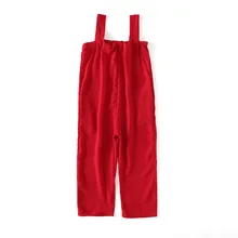 Летний комбинезон без рукавов для девочек; комбинезон для девочек 3-12 лет; Комбинезон для маленьких девочек; брюки детская одежда из красного шифона для маленьких девочек