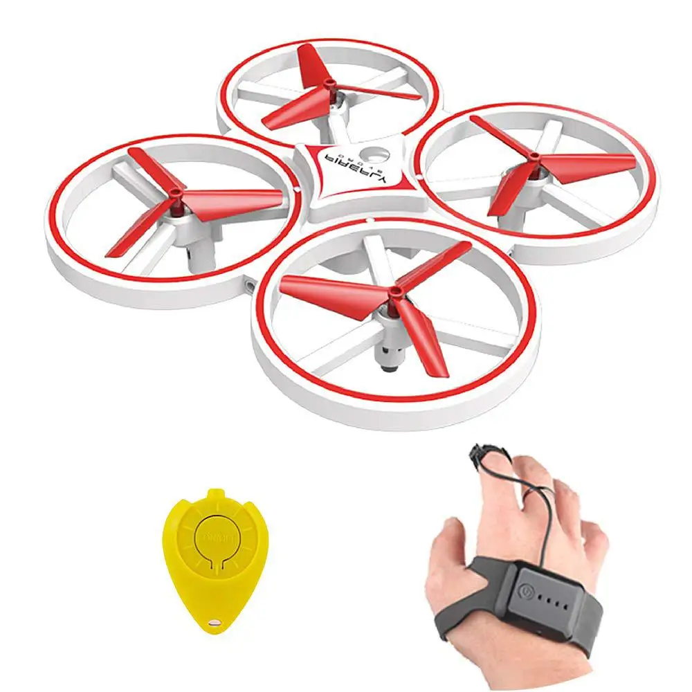 

RCtown ZF04 RC Drone Mini Infrared Induction Hand Control Drone Altitude Hold 2 Controllers Quadcopter for Kids Toy Gift