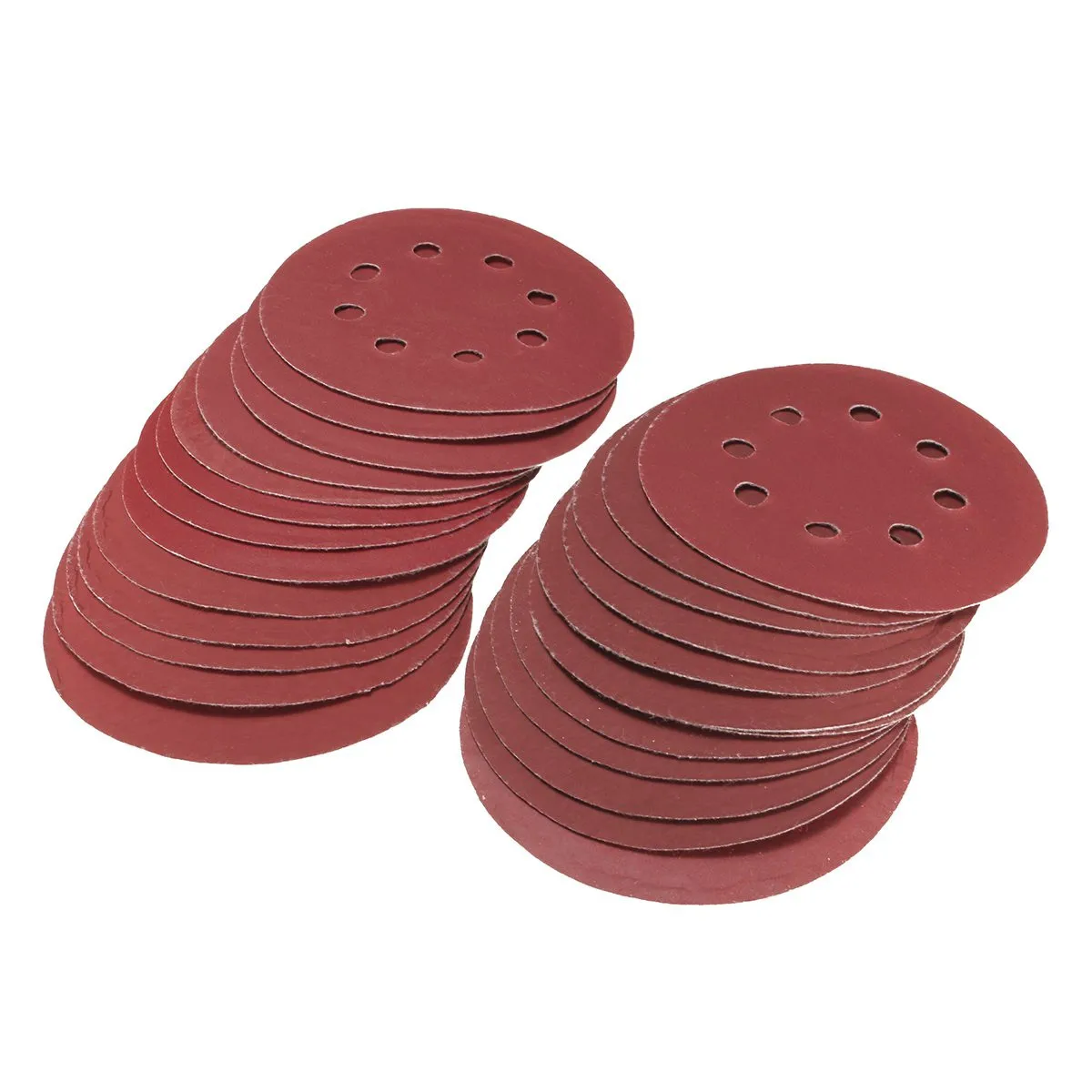 

15% 25pcs/set Flocking Sandpaper Sanding Discs Dark Red Polishing 8 Hole 800/1000/1200/1500/2000