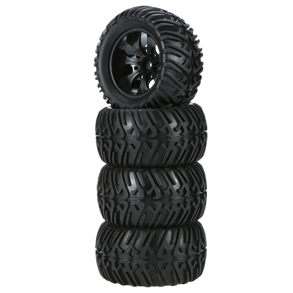 4 шт. черный обод колеса и шина для 1/10 HSP 94111 94188 аксессуары Monster Truck|Детали