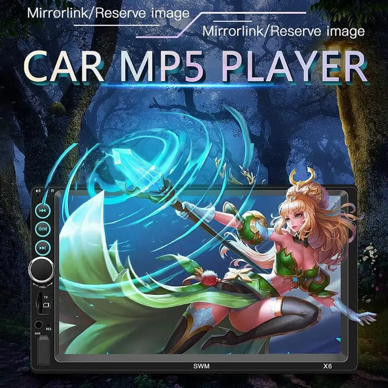

X6 7 inch 2Din Car Stereo Multimedia MP5 Player WIN-CE 12V Auto Audio Player FM Radio U Disk AUX TF USB Handsfree Bluetooth