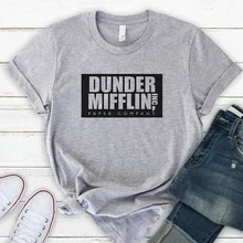 Компания футболка мужская с коротким рукавом офис, ТВ-шоу Дандер Mifflin бумага футболка круглый вырез футболки для женщин S-3XL размера плюс