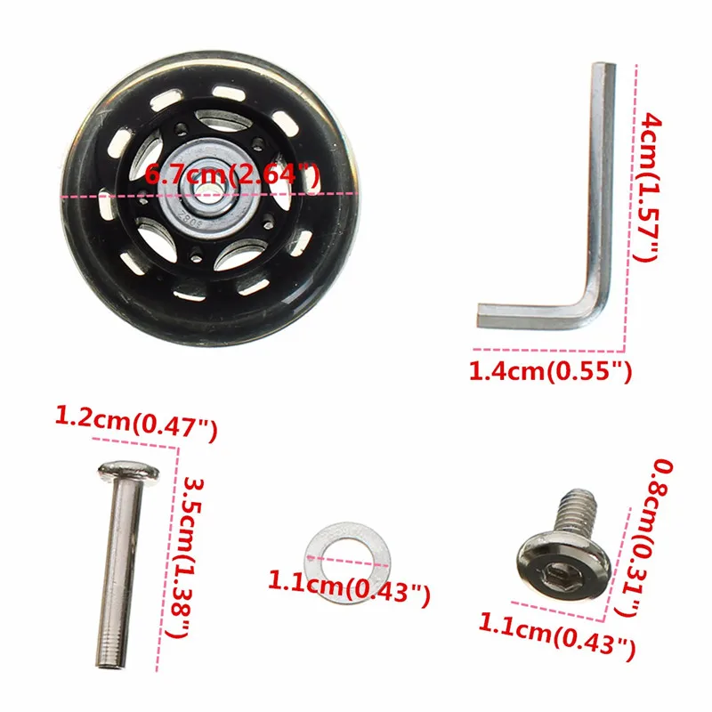 Дорожные сумки, сменные багажные колеса, набор, универсальный чемодан, Ремонтный комплект, осевой гаечный ключ, подшипник, роликовые колеса 67x20 мм