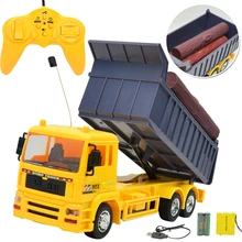 Rowsfire 1:24 8 Channel RC Engineering Car Model Transport Cart Dumper Construction Vehicle With Light And Music Hot Sale lesu cnc metal chassis rail for 1 14 model rc hino 8 8 hydraulic dumper truck