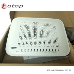 Версия 3,0 zte ZXA10 F660 GPON ONU/ONT с 1GE + 3FE + 2 голос горшки + WI-FI + 1USB, оптический сетевой терминал английская версия