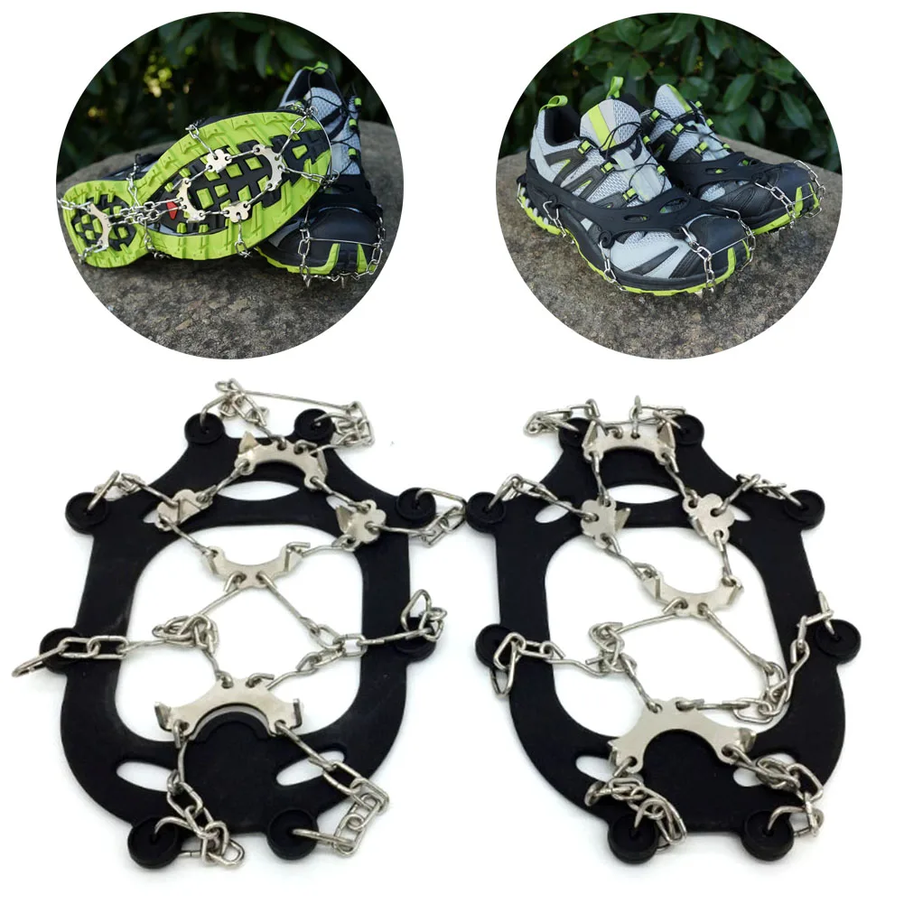 

1 Pair 8 Teeth Non-Slip Snow Climbing Spikes Cleats Crampons Anti-Slip Black Overshoes High Quality Wear Resistant Hot Sale Acc