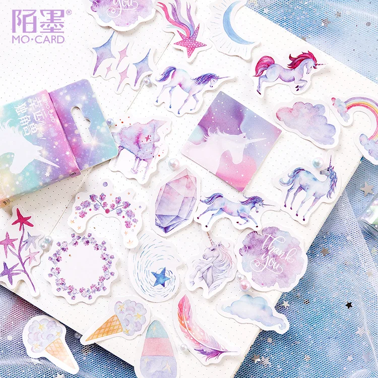 46Pcs Unicorn Stickers Set BUJO Deco DIY Diary Planner | Канцтовары для офиса и дома