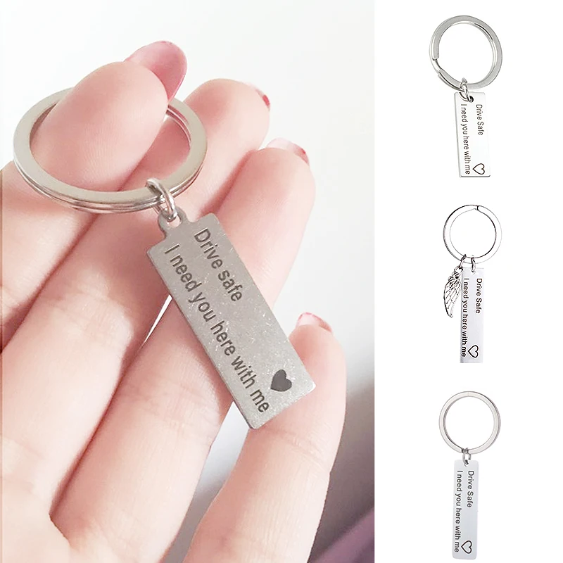 

Allergy Free Silver Men Boyfriend 2018 New Arrival Drive Safe I Need You Here With Me:Women Car 1PC Letter Couples Korean