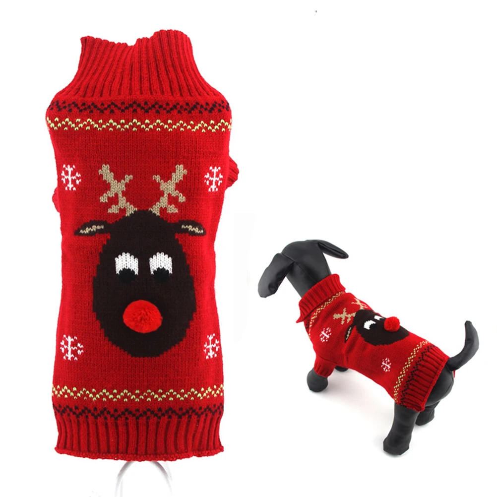Рождественская Одежда для животных зимняя собака красный олень свитер для собак Щенок Одежда Свитера для животных-Размер XXS-XXL