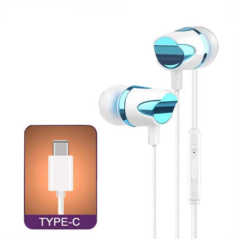 Наушники вкладыши проводное управление с микрофоном наушники Стиль usb type C