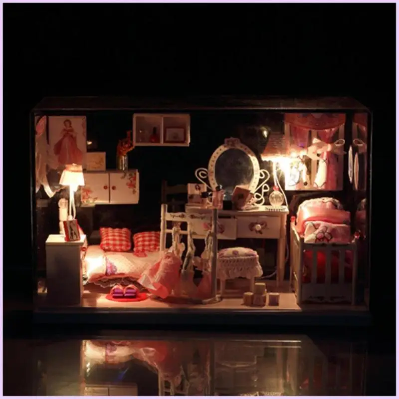 Cute DIY Wooden House Miniatura Light Furniture Doll House 3D Miniature House Dollhouse Toy for Children Christmas Birthday Gift Cute DIY Wooden House Miniatura Light Furniture Doll House 3D Miniature House Dollhouse Toy for Children Christmas Birthday Gift