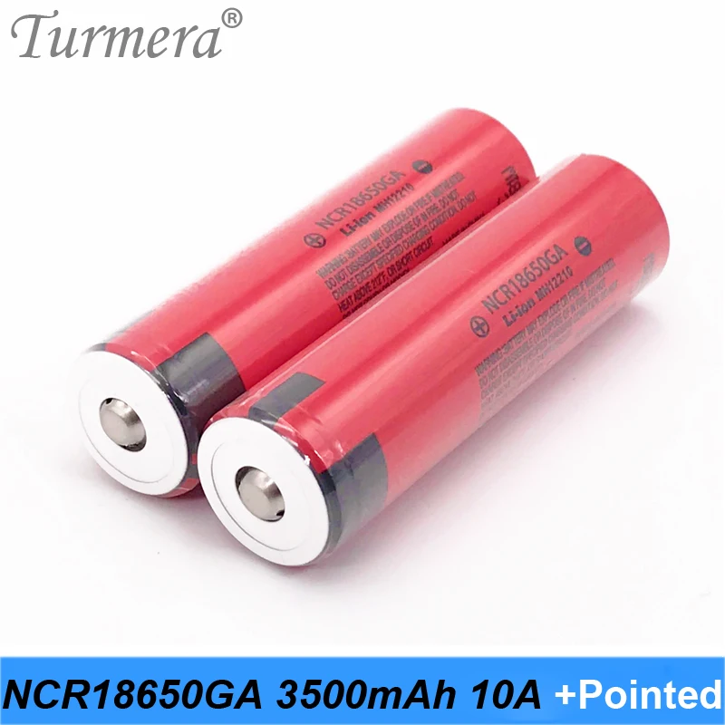 Аккумулятор для велосипеда 18650 ncr18650ga 3500 мАч 10 А с заостренным носком Turmera