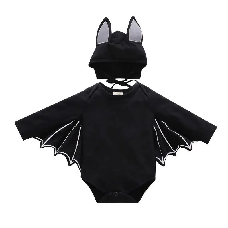 Costume Newborn Baby Boy Bat sleeve Romper Jumpsuit+Hat Clothes |