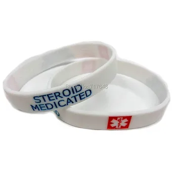 

100pcs STERIOD MEDICATED wristband silicone bracelets free shipping by epacket A