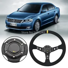 Черный 13,6" Автомобильный гоночный руль кожаный Sportscar модифицированный более управляемый Подходит для BMW Универсальный