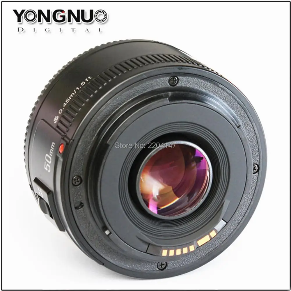Объектив YONGNUO YN50 мм f1.8 YN EF 50 f/1 8 AF апертура с автофокусом для цифровых зеркальных