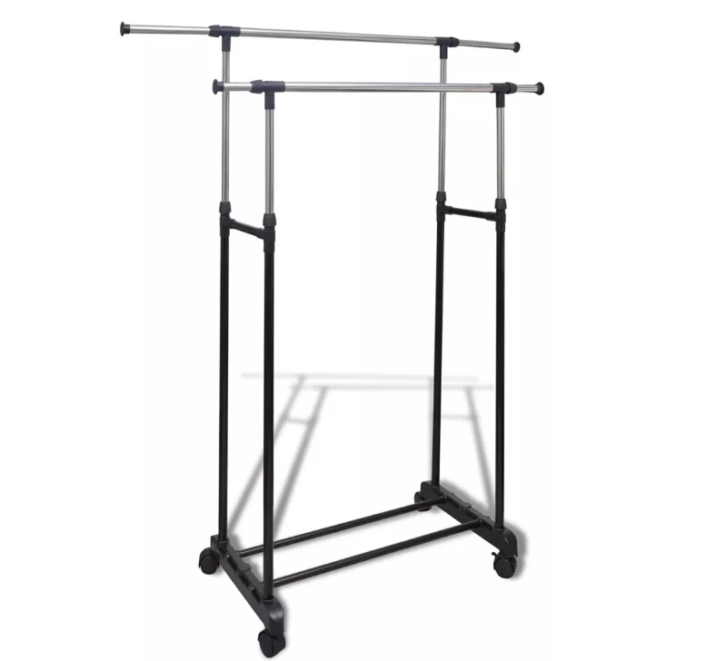 

Vidaxl Door Clothes Wardrobe Double Carrying On 4 Casters Lightweight, Strong And Stable To Carry Or Move Your Wardrobe