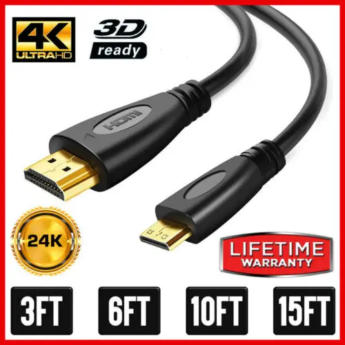 

New High-Speed Mini HDMI to HDMI Cable Adapter HDMI A to HDMI Mini Type C 4K