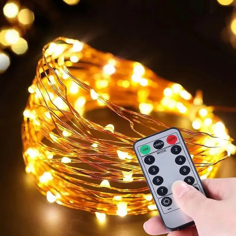 

5/10M USB Remote Control LED String Light Waterproof LED Copper Wire String Holiday Outdoor Fairy Lights For Party Decoration