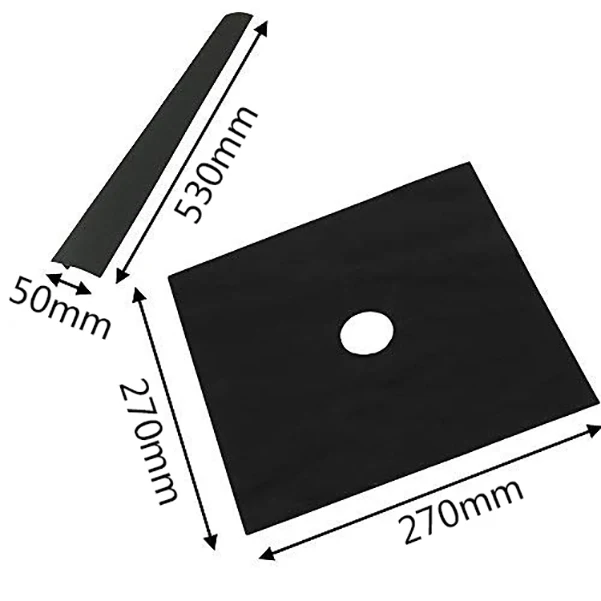 4 шт Защитная пленка s и 2 шт силиконовая вставка для плиты крышка зазора, защита горелок лайнер, газовая варочная панель защитная пленка