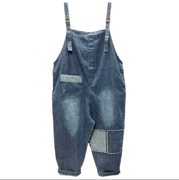 

Spring Summer Women Denim Jumpsuit 2019 Ladies Loose Jeans Rompers Female Casual Pocket Sleeveless Jumpsuits Vintage Overall